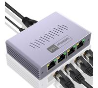 Ahuuen Distribuidor LAN - Distribuidor Ethernet 1 a 4, accesorios de transferencia de datos de alta velocidad con baja latencia para ordenador portátil, PC, impresora, cámara, TV Box