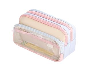 Ahuuen Estuche Grande para Lápices,Organizador con 3 Compartimentos para Rotuladores | Portalápices con Cremallera Estiloso Unisex para Todas Las Edades
