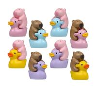 Ahuuen Figura De Capibara,8 Piezas Figuritas Pequeñas de Patos y Carpincho | Accesorios Decorativos para Jardín, Escritorio Y Salón