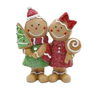 Ahuuen Figura De Muñeco De Jengibre,Pareja De Galleta Decorativa Invernal Centro De Mesa - De Mesa Navideño para Chimenea Estantería Dormitorio Y Comedor,Decoración Infantil y Adultos para Dormitorio