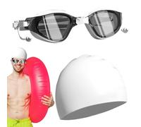 Ahuuen Gafas de natación para adultos, a prueba de fugas, cómodas, anti UV, con tapa, para mujeres, niños, niñas, jóvenes, adolescentes, marido, hijo, hija, familia, amigos