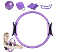 Ahuuen Juego De Anillos De Pilates | Resistencia Al Expansor De Pecho | Anillo De Resistencia A La Pelota De Yoga | con Pelota Y Bandas De Resistencia | para Que Las Mujeres Hagan Deporte