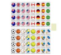 Ahuuen Juego de Bloques de Playa - Set de Fichas de Mahjong con Banderas Nacionales | Juego de Mesa Portátil para Noches Familiares Viajes y Picnis de Primavera