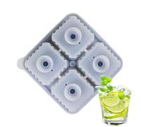 Ahuuen Molde De Hielo Para Cócteles - Bandeja de Cubitos de Hielo con 4 Cavidades para Congelador | Fabricador 4 Cavidades Desmoldado Fácil Grandes Para Cócteles Whisky Cocina Camping Bares Bodas