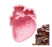 Ahuuen Molde De Silicona De Cerebro Y Corazón Humano 3D, 4 Cavidades Realista Cerebro Corazón 3D Para Velas, Fácil Desmolde para Postres Chocolate Gelatina Muffin Jabón de Arcilla Cera Resina