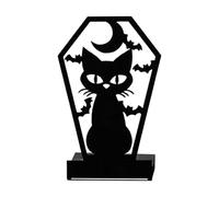Ahuuen Porta Velas para Halloween, Soporte Portavelas Siniestro con Silueta, Decoración Estacional De Arte En Hierro De Bruja Escalofriante para Habitación Sala De Estar Estudio