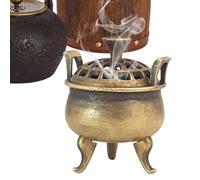 Ahuuen Quemador de Conos de Incienso, Soporte con Tapa para Varillas De Incienso, Censers de Metal para Decoración del Hogar SPA Meditación Iglesia Exterior