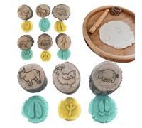 Ahuuen Sellos De Animales Para Niños - Juego De Sellos De Huellas Animales Para Niños Pequeños - Kits De Manualidades De Madera Juguetes Educativos, Suministros Para Álbumes Actividades De Aprendizaje
