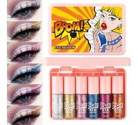 Ahuuen Sombra de Ojos Líquida con Brillo | 6 Piezas Cosméticos Líquidos Iridiscentes - Sombras de Ojos Brillantes de Alta Pigmentación para Novias Mujeres y Chicas