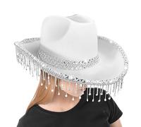 Ahuuen Sombrero de , sombrero de baile de máscaras con purpurina | Tocado adornado con volantes y diamantes de imitación para fotos y fiestas