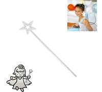 Ahuuen Varita mágica para niños, Varita de Estrella de 13 Pulgadas de Plata Dorada, Varita de ángel de Princesa de Hadas para niñas, Disfr, Fiesta de cumpleaños, Boda, Halloween, Navidad