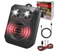 Ahuyentador de martas ultrasónico para coche, 12 V, batería de coche, batería AA, USB, protección contra martas, portátil, con flash, para el compartimento del motor, coche, casa, ático, jardín, 1