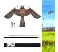 Ahuyentador de pájaros voladores de cometas, protector de granja, halcón, cometa voladora con barra telescópica de 4 m