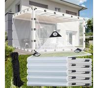 AHWEKR Lona Impermeable, 2.8m x 5.3m, Lona Transparente, Lona Impermeable con Ojales, para Uso en Exteriores, Resistente a la Lluvia, Aislamiento de Plantas, toldo de establos de Animales