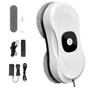 AHWOiHS Robot Limpiacristales 2800Pa Limpiacristales Electrico Limpia Cristales Electrico Robot Limpiador de Ventanas con Control Remoto, 10 Piezas de Tela Adecuado para Superficies Verticales Lisas