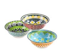 AHX Cuenco de Ramen Cocina Ceramica - 1050 ml Bol Set - 21 cm Tazón de Sopa de Fideos - Juego de 3 Colores Porcelana para Ensaladera | Cereales | Poke | Gazpacho | Consomé | Pasta