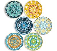 AHX Platos Llanos Porcelana plato Llano - Juego de Platos Planos de 6 - Platos Vajilla Cocina Colores Diseño - Set Platos Ceramica Grandes pour Cena - Apto para Microondas y Lavavajillas