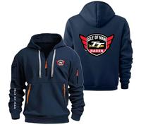 AHYAOFA Sudadera con Capucha para Hombre 1/4 para I.s.l.e of M.a.n T..t Jerséis Sudadera Cómoda con Capucha Ropa Deportiva De Manga Larga con Cremallera hasta La Mitad Abrigos con Capucha Navy-1 XXL