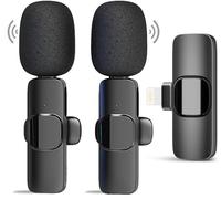 AHYBZN Micrófono inalámbrico de Clip para iPhone/iPad/computadora portátil,micrófono de Clip Plug and Play,micrófono de Clip inalámbrico para Vivir,grabación de Video,Youtube,vlog