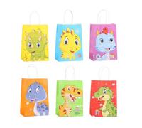 AHYCS Bolsas de fiesta de dinosaurios: 12 bolsas de recuerdos de fiesta de dinosaurios, bolsa de dulces para fiesta de dinosaurios, bolsas de regalo con asa, ideales para decoraciones de fiesta y