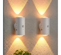 AHYDFSR 2 Piezas Luces Sensor de Movimiento Interior, 16 Colores Magnético Luz LED con Sensor de Movimiento Recargable, RGB Aplique Pared Interior para Salon, Dormitorio, Escalera