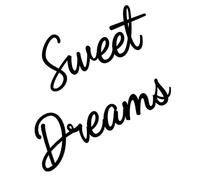 AHYS Decoración de pared de metal Sweet Dreams Arte de pared de metal negro moderno dulces sueños para el hogar, dormitorio, decoración de pared sobre la cama