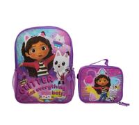 AI ACCESSORY INNOVATIONS Gabbys Dollhouse Juego de mochila de 2 piezas para niρas preescolares Bolsa de viaje de 16 pulgadas Rosa