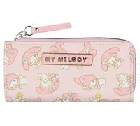 AI ACCESSORY INNOVATIONS My Melody Allover Sweet Kuromi - Cartera de piel sintética con cremallera completa con insignia de metal, Rosado Sweet Pink, Talla única
