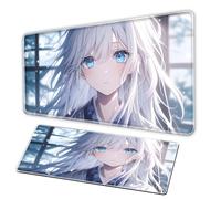 AI Anime Girl MousePad, Cute Girl Game Keyboard Pad, Anime MousePad XXL 3 mm Rubber Anti Slip Base Smooth Surface - Suitable for Home OfficeMousePad (70×30×0.3c'm)