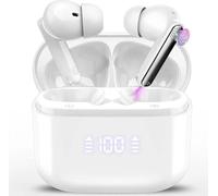 AI Auriculares Traductores de Idiomas, 48H Auriculares Traductor en Tiempo Real con 164 Idiomas, 6 Modos de Traducción, Cascos Inalambricos Bluetooth 5.4 con ENC y App, Negocios/Reunirse/Viajes/Blanco