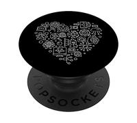 AI Chatbot Heart - Robot Experto en Inteligencia Artificial PopSockets PopGrip Adhesivo