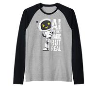 AI Es Como Magia Pero Real Divertido Robot Ciencia Mujeres Hombres Camiseta Manga Raglan
