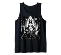 Ai Fantasy Art - Camisa de arte de fantasía AI Girl "Hechicera" B&W Camiseta sin Mangas