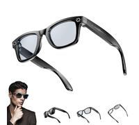 Ai Glasses with Camera, 8MP Camera Glasses with Music & Calls, Waterproof Ai Bluetooth Smart Glass, Voice Assistant, Smart Touch Control, for Study Meeting & Outdoor (Anti-Blue Light)