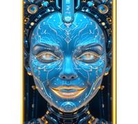 AI Life - Black Art Notebook "IN SILENCE, CREATION AWAKES" - 8,5 x 11 Inches, Black Paper, 140 Pages