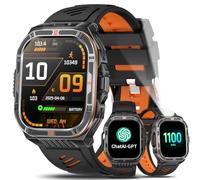 AI Reloj Inteligente Hombre, 1100mAh Batería/ Chat-GPT/Brújula/Linterna LED, 2,01" HD Pantalla Smartwatch con Frecuencia Cardíaca, Sueño Salud,Función telefónica Pulsómetro IP68, iOS/Android (Negro)