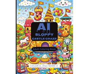 AI Sloppy Castle Craze: A Unique Adult Coloring Book of Creepy Castles, Goo, and Grayscale Chaos / A Messy AI Generated Coloring Experience