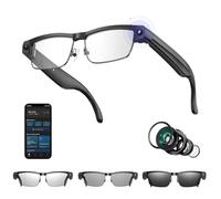 AI Smart Camera Gafas AI Glasses with 8MP Anti-Shake Photochromic Lenses HD 4K Video Foto, BT-Llamadas, Traducción Simultánea, Identificación de Objetos AI para Exteriores Ciclismo Senderismo