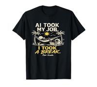 AI Took My Job Funny Tech - Hamaca y Robot Camiseta