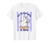 AI Tools GPT modela Las Rayas tontas Camiseta gráfica económica, Hombre, Blanco, S