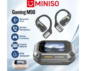 [AI Traductor] MINISO M98 auriculares inalámbricos OWS deportes auriculares Bluetooth auriculares para juegos ASMR APP traducción auriculares IPX5 AI-black