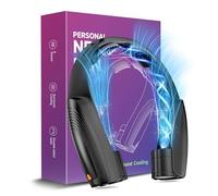 Ventilador de cuello portátil AI con 6 velocidades potentes, ventilador recargable USB-C de 8000 mAh, ventilador de cuello de refrigeración manos libres de 360°, giratorio, ventilador personal ultra