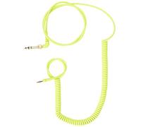 Aiaiai C02 - Cable en espiral amarillo neón de 1,5 m con superficie de tacto suave, se extiende hasta 3,2 m, adaptador de 1/4" a 1/8" incluido, ideal para DJ y estudio