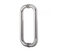 AIAMEWYT Manijas comerciales de Doble Cara para Puertas de Vidrio, Resistentes, fáciles de Instalar, con Barra de Empuje y manija para Puertas de Salida (Plateadas, 63 cm (24 3/4"))