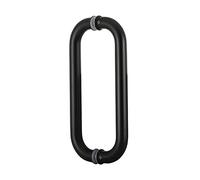 AIAMEWYT Manijas comerciales de Doble Cara para Puertas de Vidrio, Resistentes, fáciles de Instalar, con Barra de Empuje y manija para Puertas de Salida (Negro Mate, 33 cm (13))