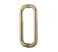 AIAMEWYT Manijas comerciales de Doble Cara para Puertas de Vidrio, Resistentes, fáciles de Instalar, con Barra de Empuje y manija para Puertas de Salida (Doradas, 43 cm [16 7/8])