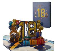 AIBAOBAO 18 Años Tarjeta de Cumpleaños 3D, Tarjeta de felicitación sorpresa para cumpleaños, 3D Pop-up San Valentín Creativa Emergente para Familia, Día del Niño, Amigo, Novias, Aniversario
