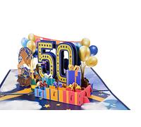 AIBAOBAO 50 Años Tarjeta de Cumpleaños 3D, Tarjeta de felicitación sorpresa para cumpleaños, 3D Pop-up San Valentín Creativa Emergente para Familia, Día del Niño, Amigo, Novias, Aniversario