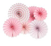 AIBAOBAO 6 Piezas Papel Plegado para decoración abanicos Papel cumpleaños Bodas, Carnaval, Suministros,Decoraciones Fiestas