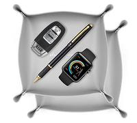 AIBAOBAO Bandeja de Cuero 2 Unidades,Vaciabolsillos, Organizador de bandejas de de PU Cuero Práctica Caja de Almacenamiento para Carteras, Relojes, Llaves, Monedas, Teléfonos Celulares y Oficina